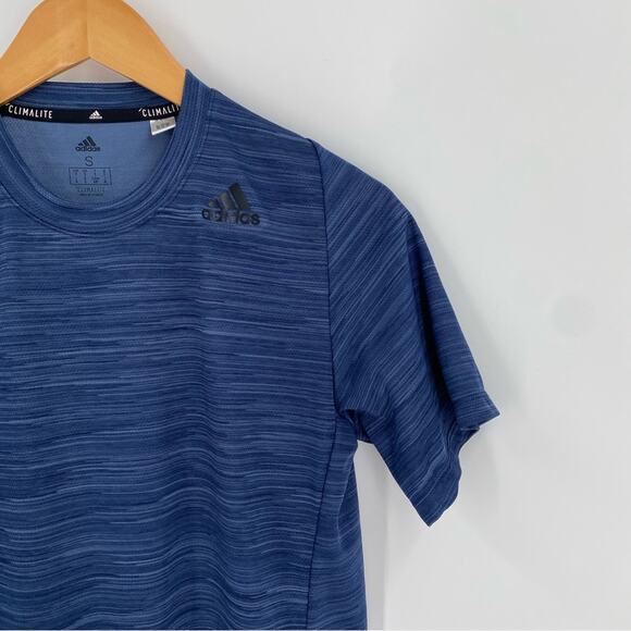 Mens Adidas Climalite blue black heather short sleeve tee size small - Picture 4 of 7
